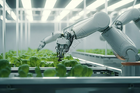 机器人智能培养植物高清图片