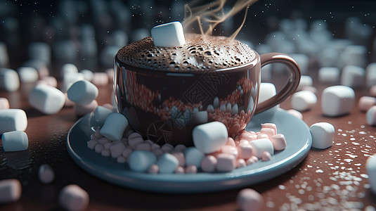 咖啡甜棉花糖图片