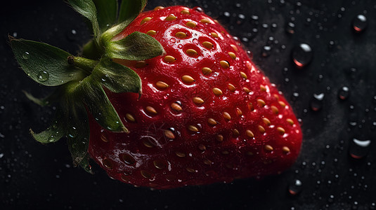 单个草莓近景图片