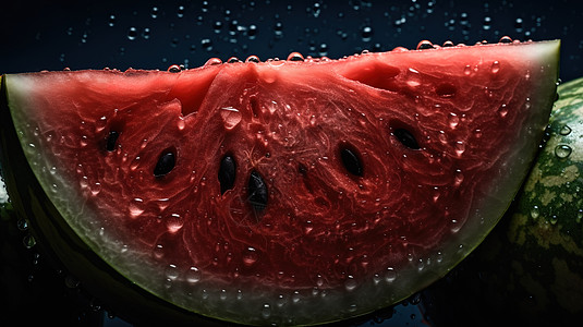 切开的西瓜和水滴无缝背景图片