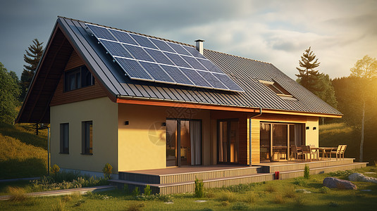 房屋太阳能背景图片
