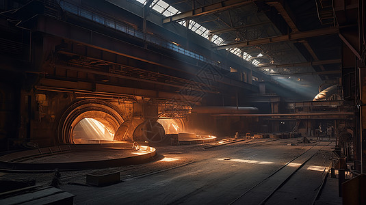钢铁厂冶金背景图片