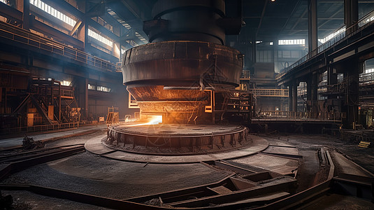 钢铁厂车间冶金场景背景图片