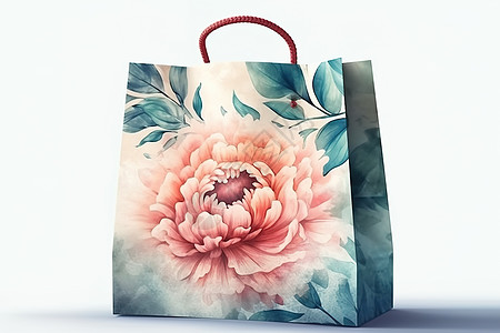 鼠年包装手提袋花卉包装设计插画