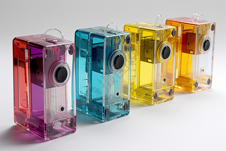 四个不同颜色的塑料制品图片