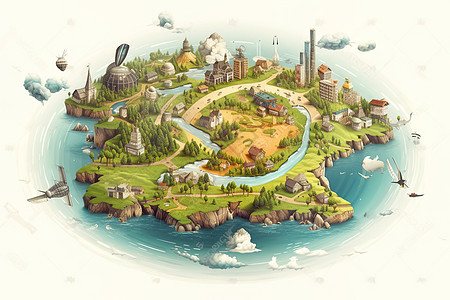 岛屿环形背景图片