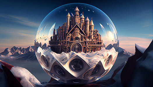 水晶球里华丽建筑图片