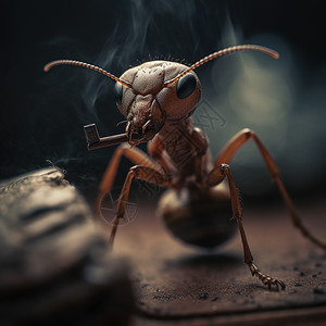 抽烟的蚂蚁图片