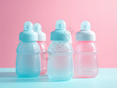 半透明婴儿奶瓶背景图片