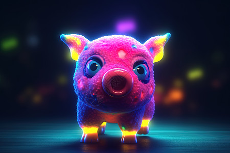 炫彩可爱猪猪背景图片