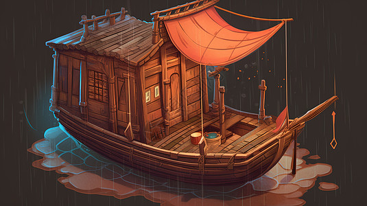 古代船只背景图片