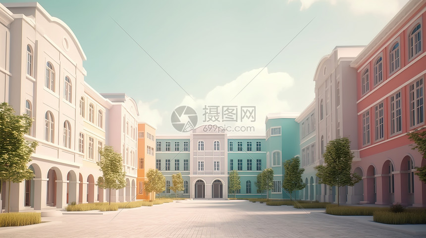 明亮的学校教学楼图片