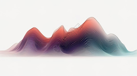 抽象波浪线山脉图片