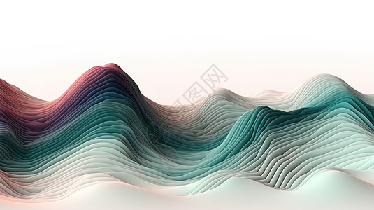 3D波浪线山脉图片