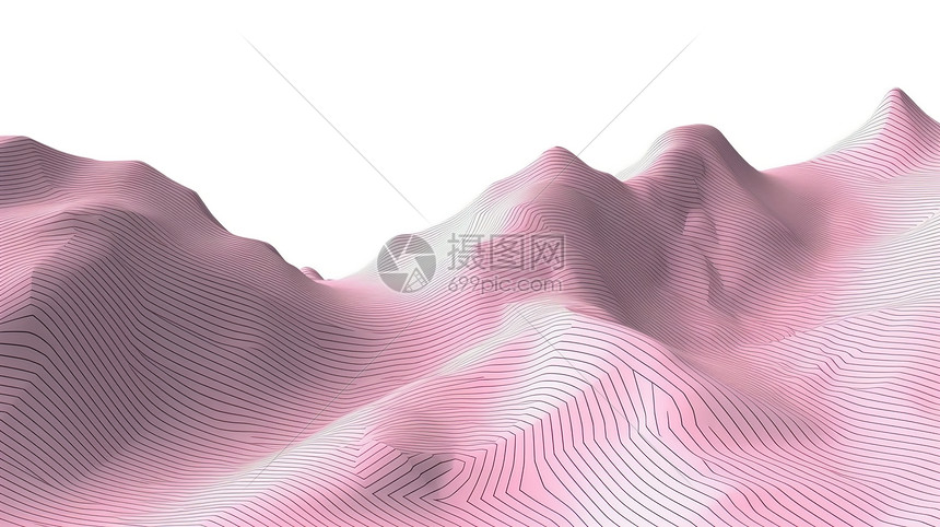 粉色波浪线条山脉图片