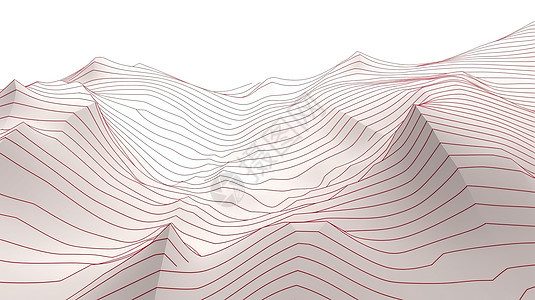 线条山脉模型图片