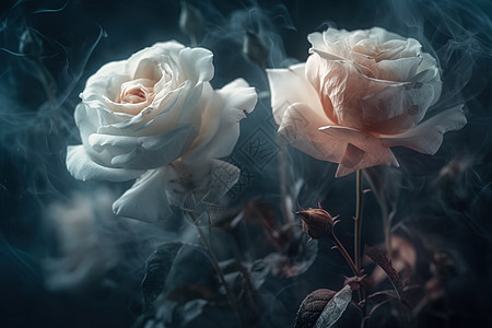 雾里的玫瑰花图片