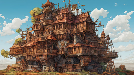 木质结构城堡图片