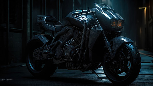 暗黑金属摩托车图片