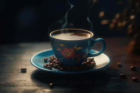 咖啡杯里的咖啡图片