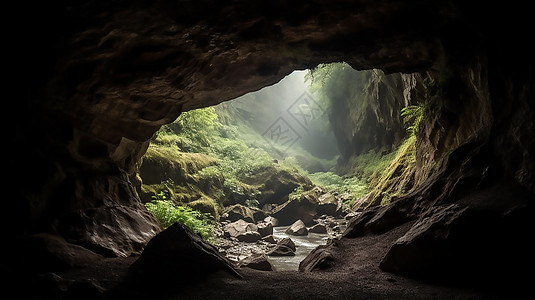 天然的洞穴景观图片