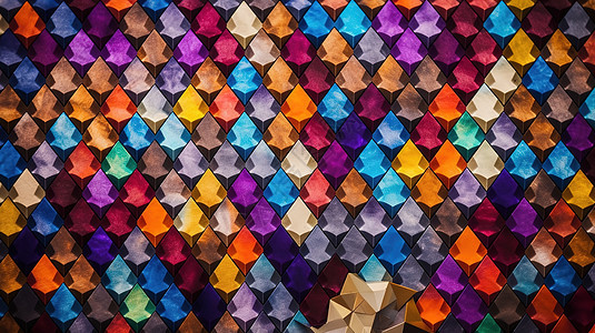 彩色菱形几何瓷砖背景图片
