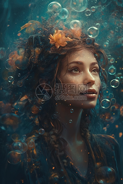 水下的一个女人图片