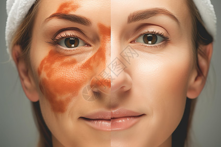 面部对比图皮肤治疗对比图背景