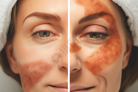 女性皮肤改善对比图图片