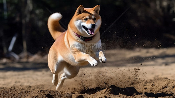 奔跑的秋田犬图片