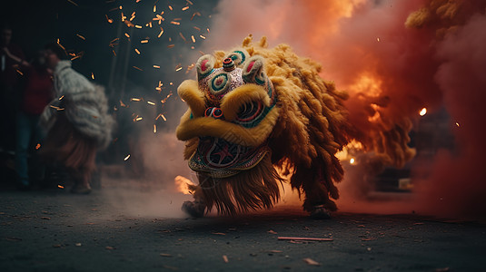中国舞狮图片