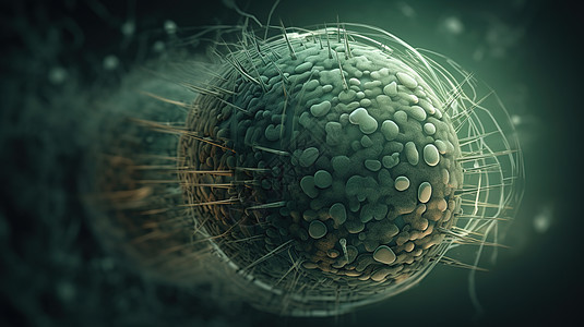 绿色球体细菌图片