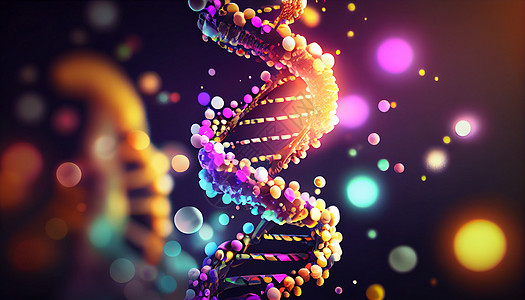 基因插画螺旋结构医学细胞分子科技DNA细胞手绘设计图片