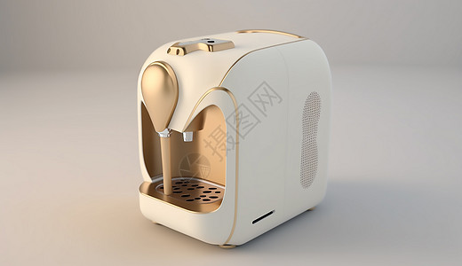 三维咖啡机模型背景图片
