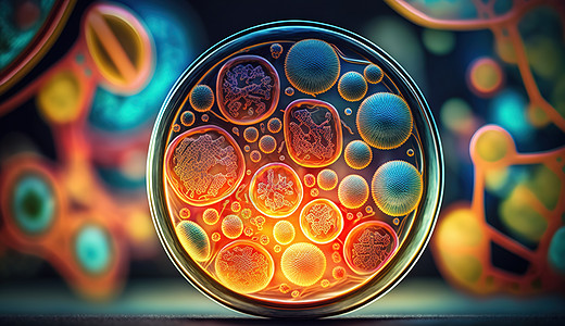 橙色微观生物艺术场景高清图片