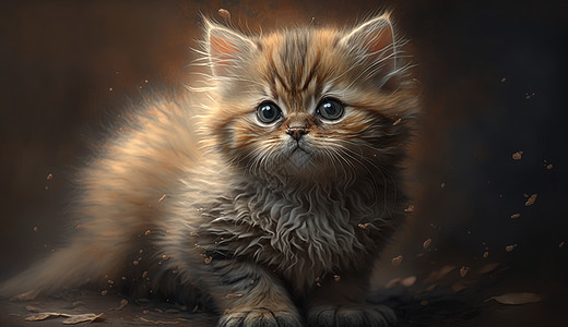 棕色可爱小猫图片