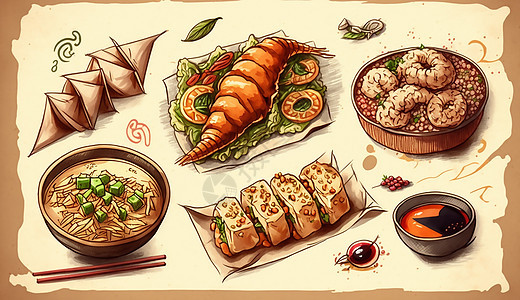 中式晚餐图片