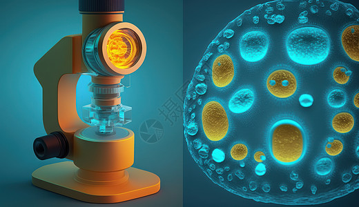 显微镜下的细菌微观世界背景图片