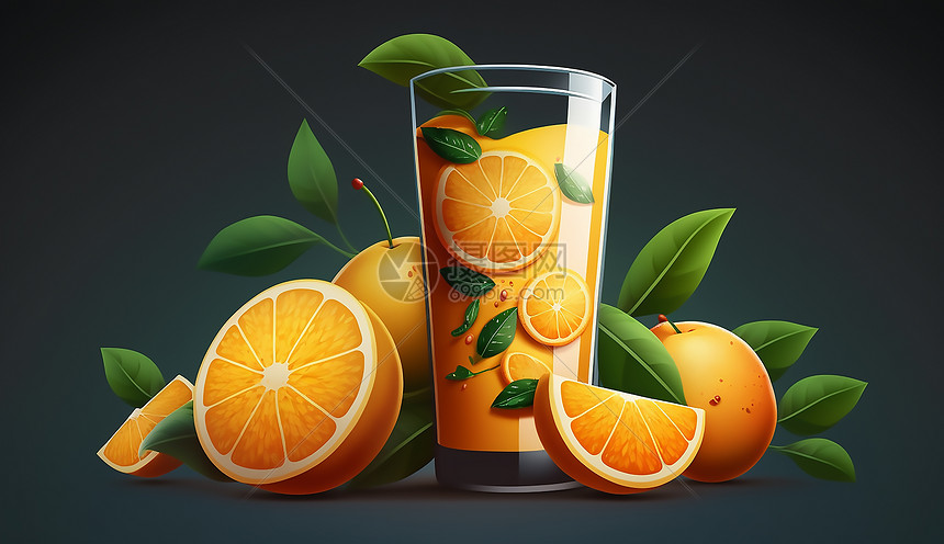 橙子和橙汁图片