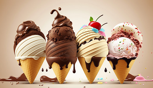 夏季冰凉香甜的冰淇淋图片