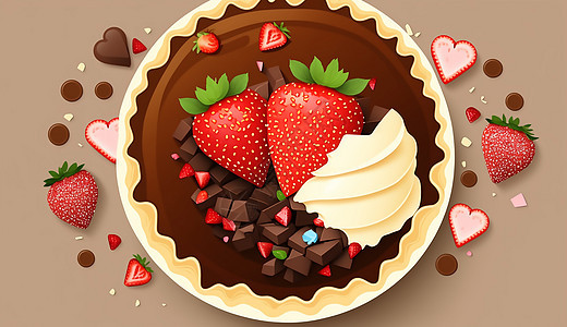 情人节巧克力水果蛋糕图片