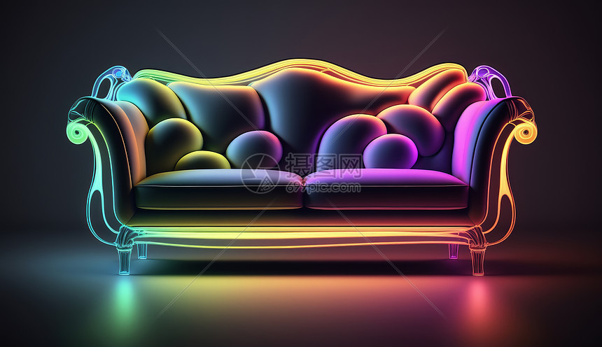 简约现代的霓虹光沙发图片