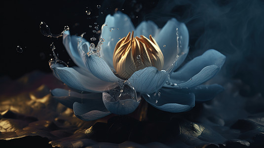 水中绽放的莲花图片