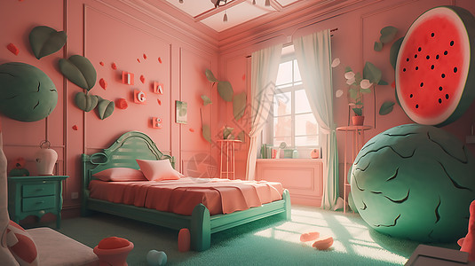 可爱粉色房间图片