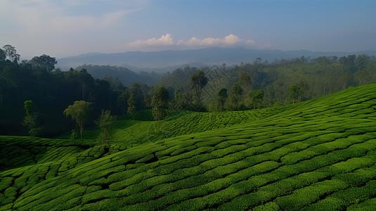 茶园风景背景图片