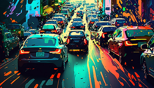 城市拥堵的交通图片