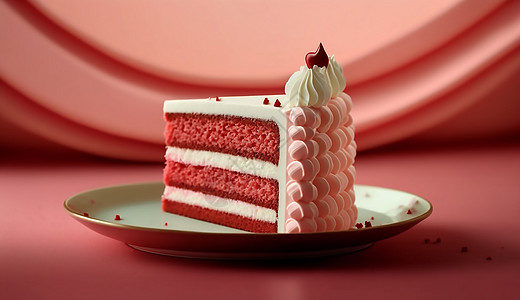 红丝绒奶油蛋糕数艺术图片