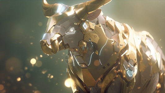 黄金盔甲的战牛高清图片