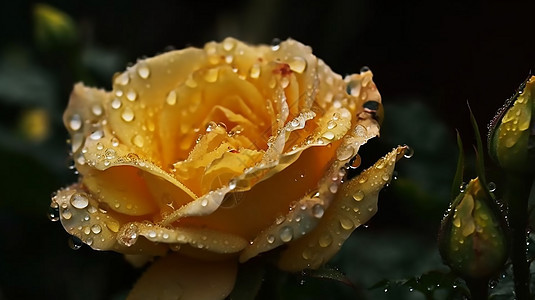 盛开的黄色玫瑰图片
