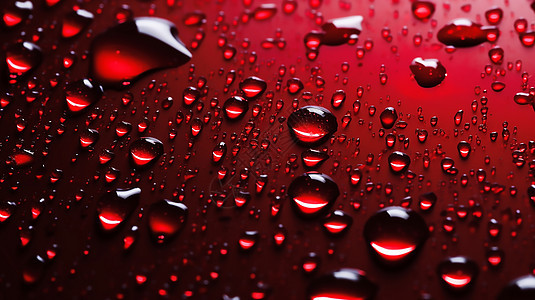 红色和透明的水滴图片